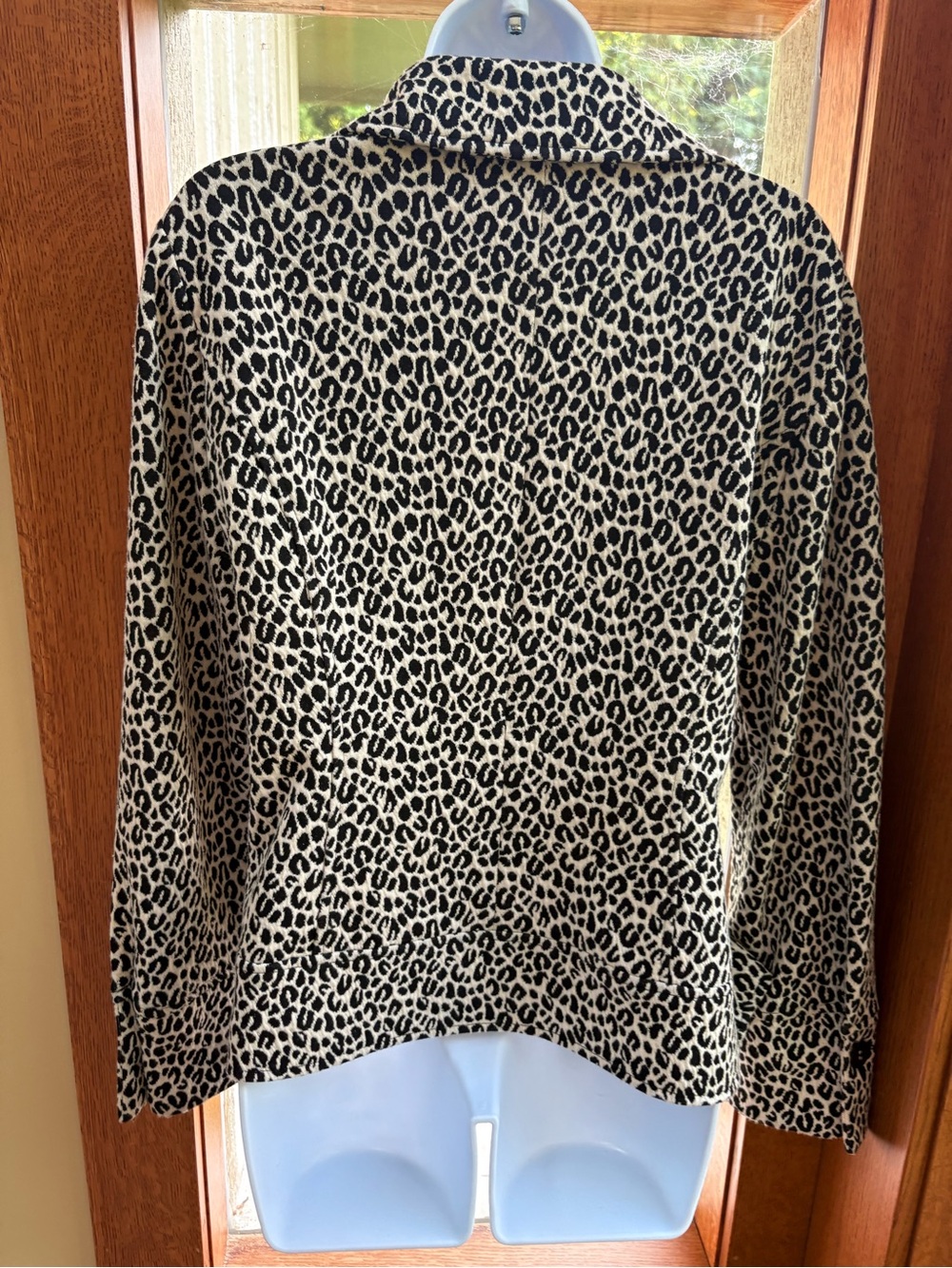 Vintage Marisa Christina Leopard Print Belted Knit Jacket Size Large Knit - Picture 10 of 11